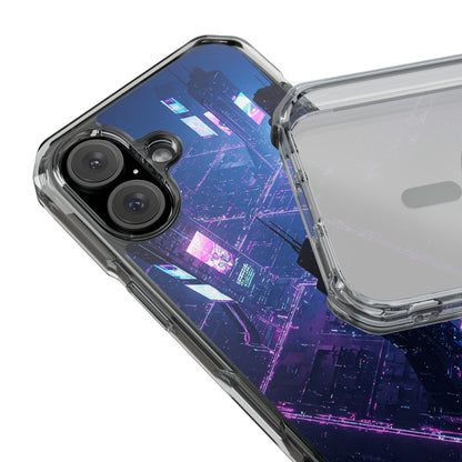 Futuristic Cityscape Phone Case, Customizable Clear Impact Case, Gift for Tech Lovers, Unique Phone Accessory, Aesthetic Cell Phone Cover