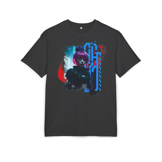Cyberpunk Aesthetic Unisex Heavy Tee, Streetwear Style Shirt for Teens, Graphic Tee for Gaming, Cozy Casual Wear, Gift for Sci-Fi Lovers