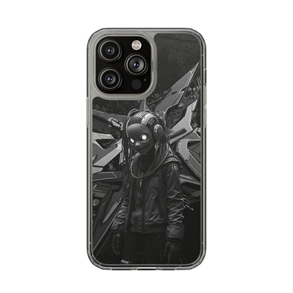 Anime-Inspired Clear Phone Case - Edgy Streetwear Style