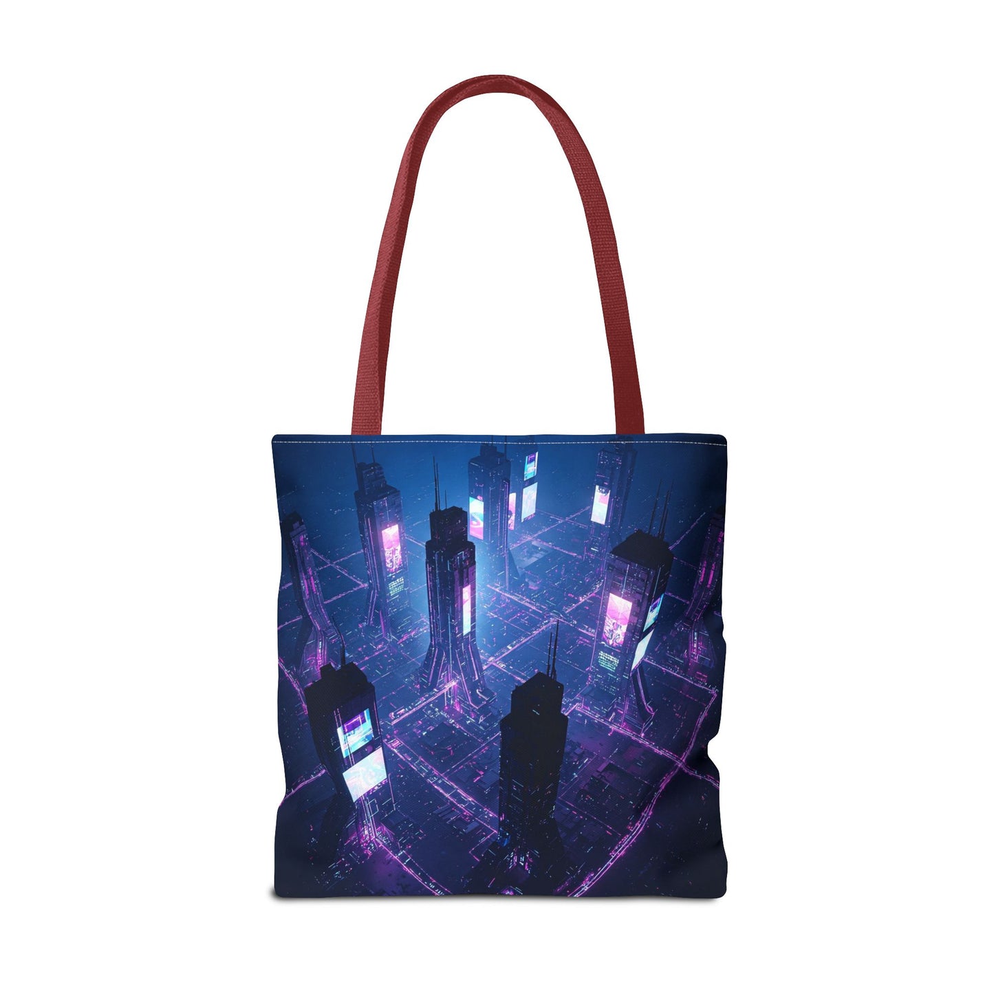 Futuristic Cityscape Tote Bag | Eco-Friendly Reusable Shopping Bag, Nerdy Gift, Trendy Beach Bag, Travel Accessory, Stylish Grocery Bag