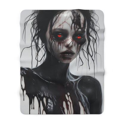Sherpa Fleece Blanket with Dark Horror Design