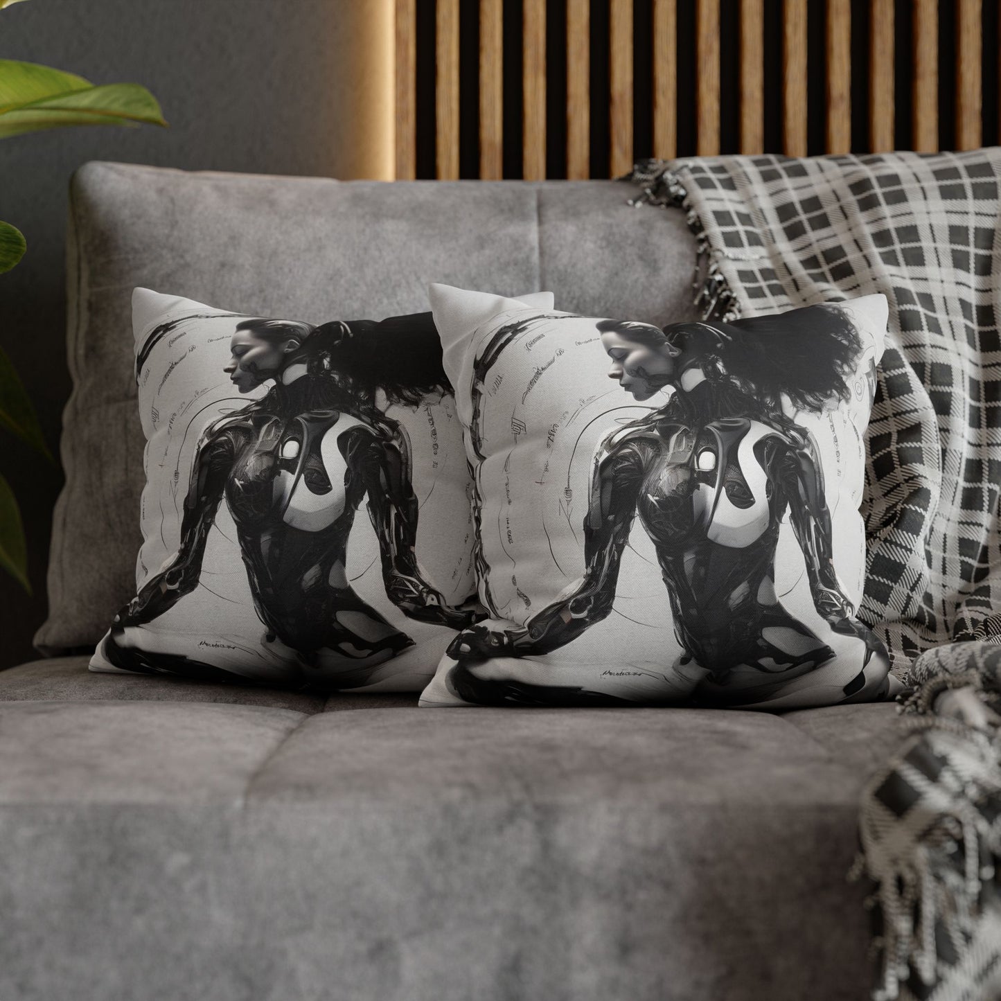 Square Pillowcase with Edgy Futuristic Design