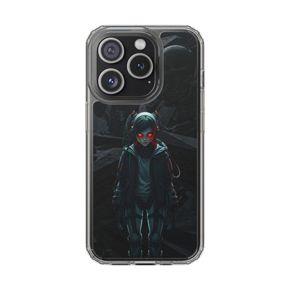 Futuristic Clear Phone Case with Cyberpunk Design - Edgy and Stylish
