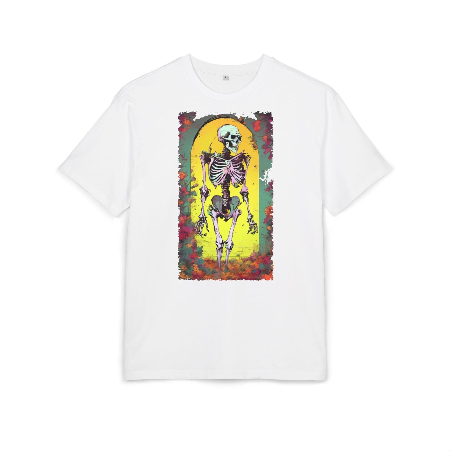 Skeleton Graphic Oversize Tee - Unisex Halloween Shirt, Comfortable Casual Wear, Spooky Vibes, Perfect for Parties and Everyday