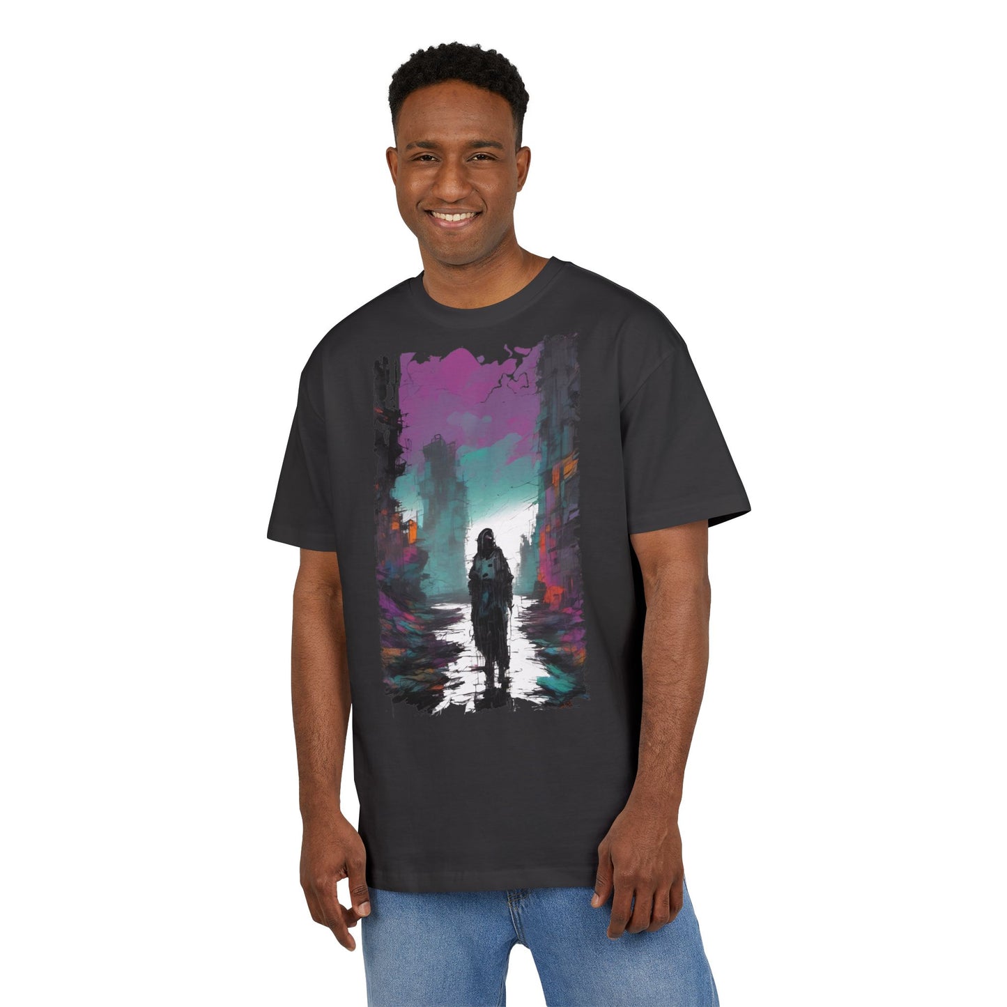 Unisex Oversized Graphic Tee with Forest Silhouette | Comfy Casual Wear, Gift for Nature Lovers, Ideal for Camping, Hiking, Everyday Style