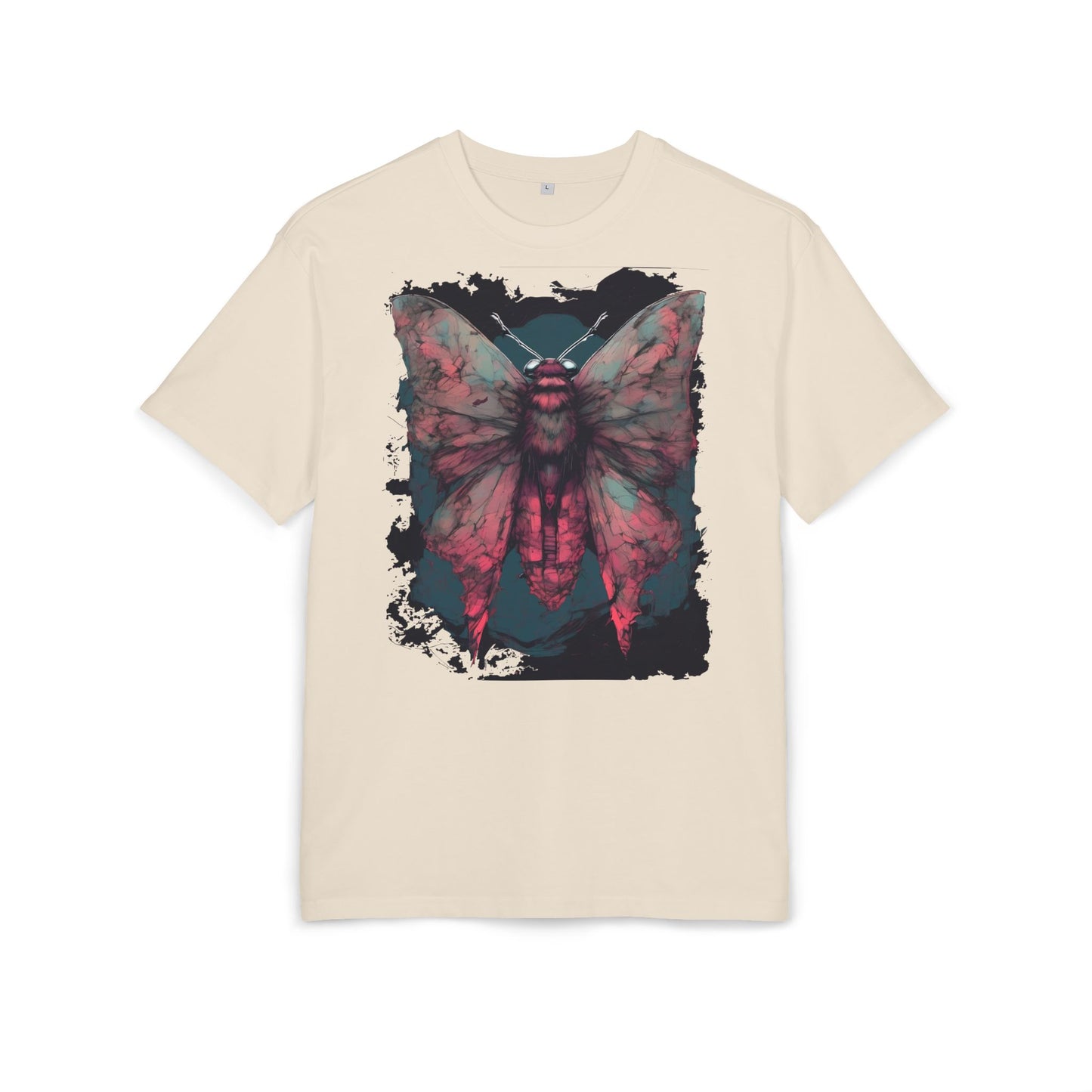 Aesthetic Moth Graphic Oversize Tee, Casual Style Shirt, Unique Gift, Eco-Print Tee, Art Lover Fashion, Nature-Inspired Top