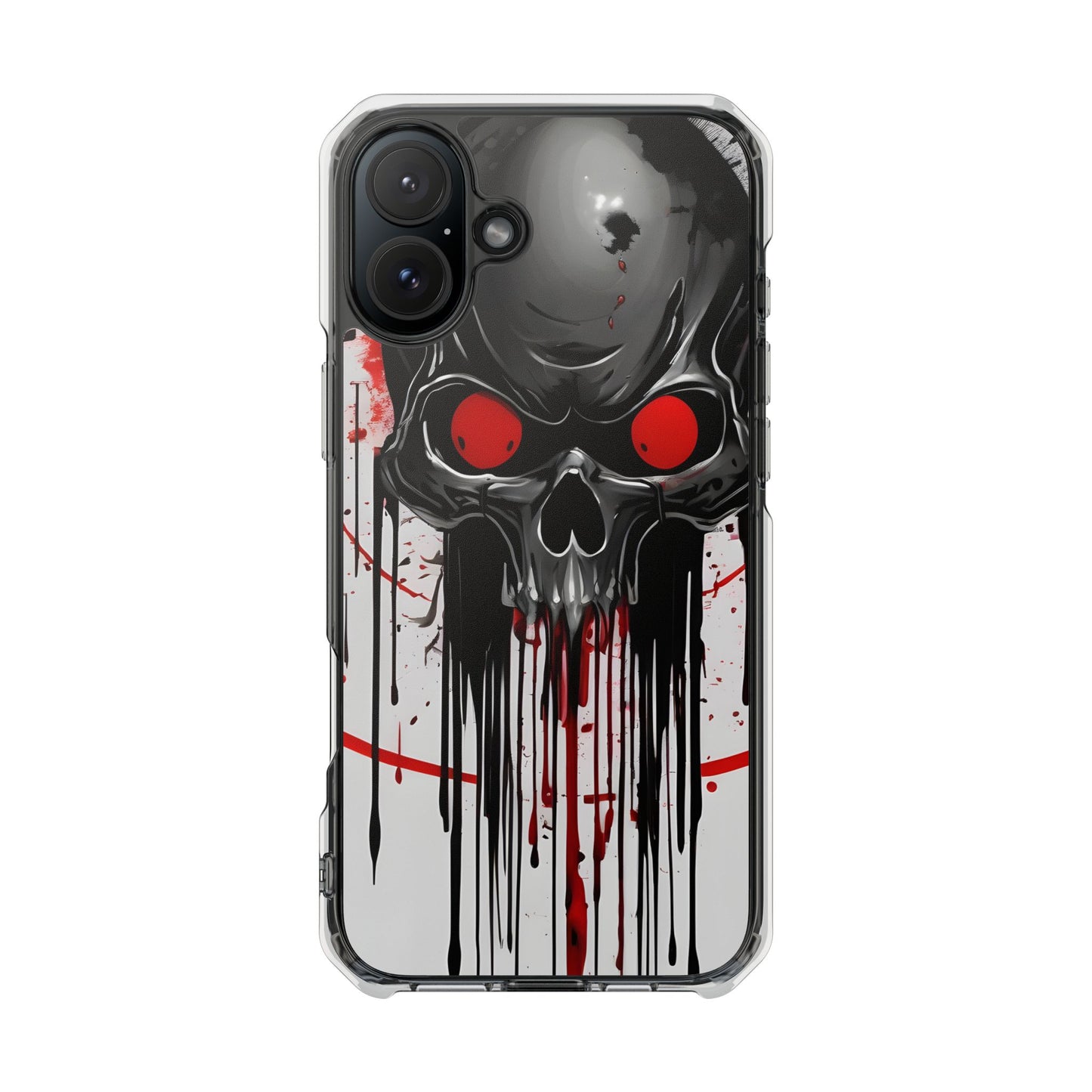 Edgy Skull Design Phone Case, Unique Protective Case, Magnetic Impact Case, Halloween Gift, Skull Lover Accessory