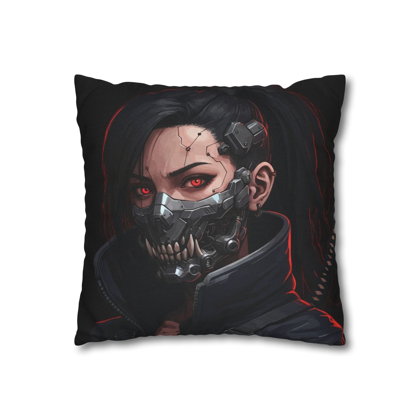 Cyberpunk-Style Velvet Pillowcase, Decorative Pillow, Home Decor, Unique Gift, Futuristic Accent, Gaming Room Decoration