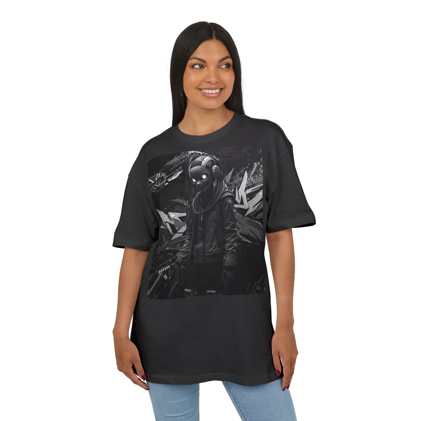 Urban Streetwear Oversize Tee - Futuristic Graphic Design