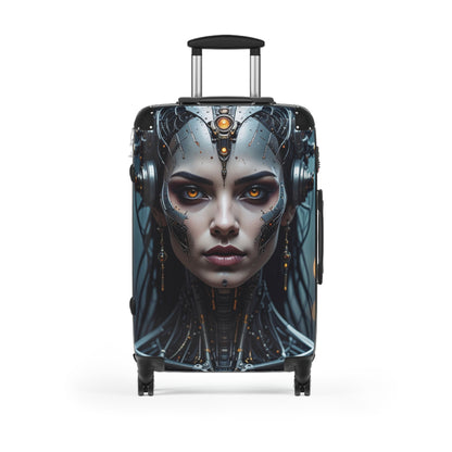 Futuristic Travel Suitcase - Unique Luggage, Stylish Carry-On, Personal Suitcase, Boho Vacation Bag, Robot Design