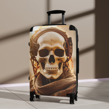 Stylish Skull Suitcase - Unique Travel Luggage for Adventurers, Halloween Travel, Vintage Boho Style, Skull Design, Gifts for Travelers