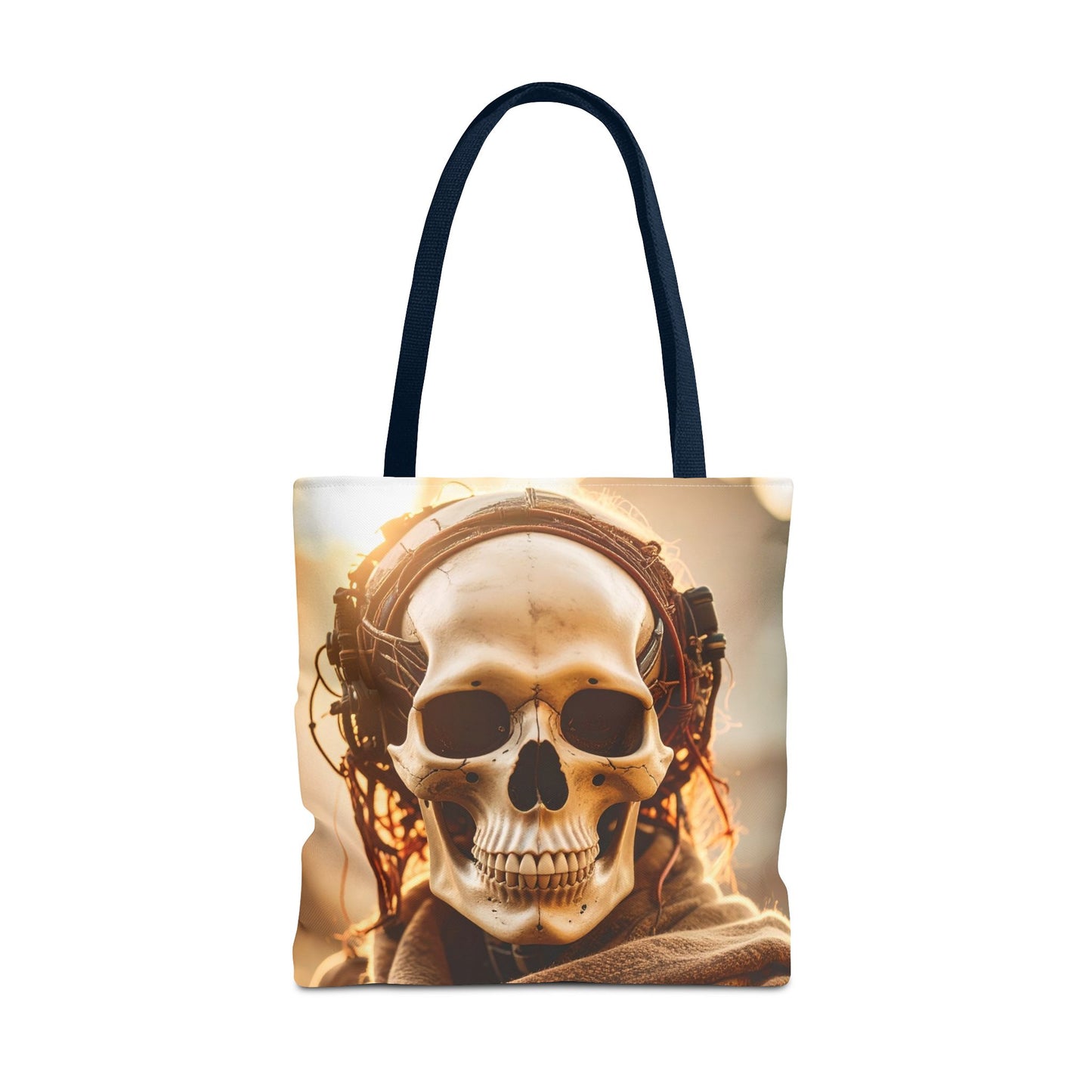 Skull Headphones Tote Bag | Unique Shopping Bag, Gothic Fashion, Music Lover Gift, Festival Accessory, Halloween Decor