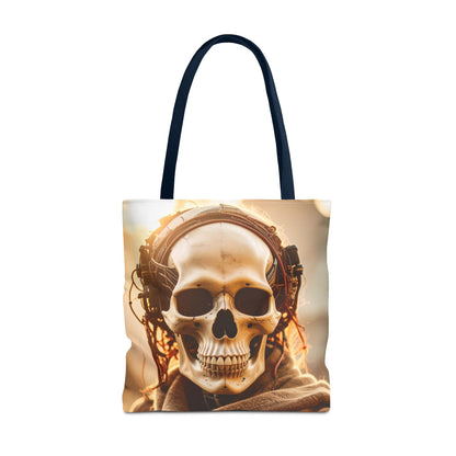 Skull Headphones Tote Bag | Unique Shopping Bag, Gothic Fashion, Music Lover Gift, Festival Accessory, Halloween Decor