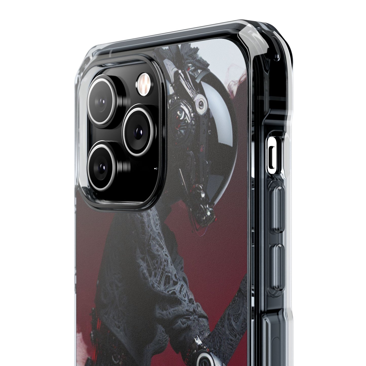 Cyber Design Magnetic Phone Case, Clear Mobile Cover, Gothic Style, Halloween Gift, Celestial Protection Accessory
