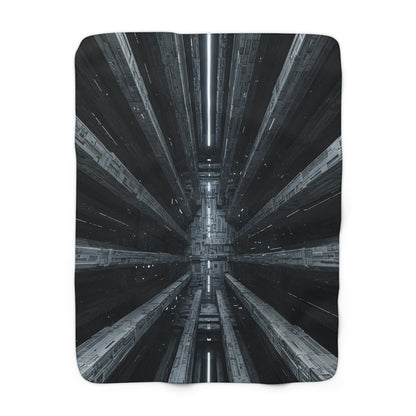 Futuristic Sherpa Fleece Blanket for Cozy Nights