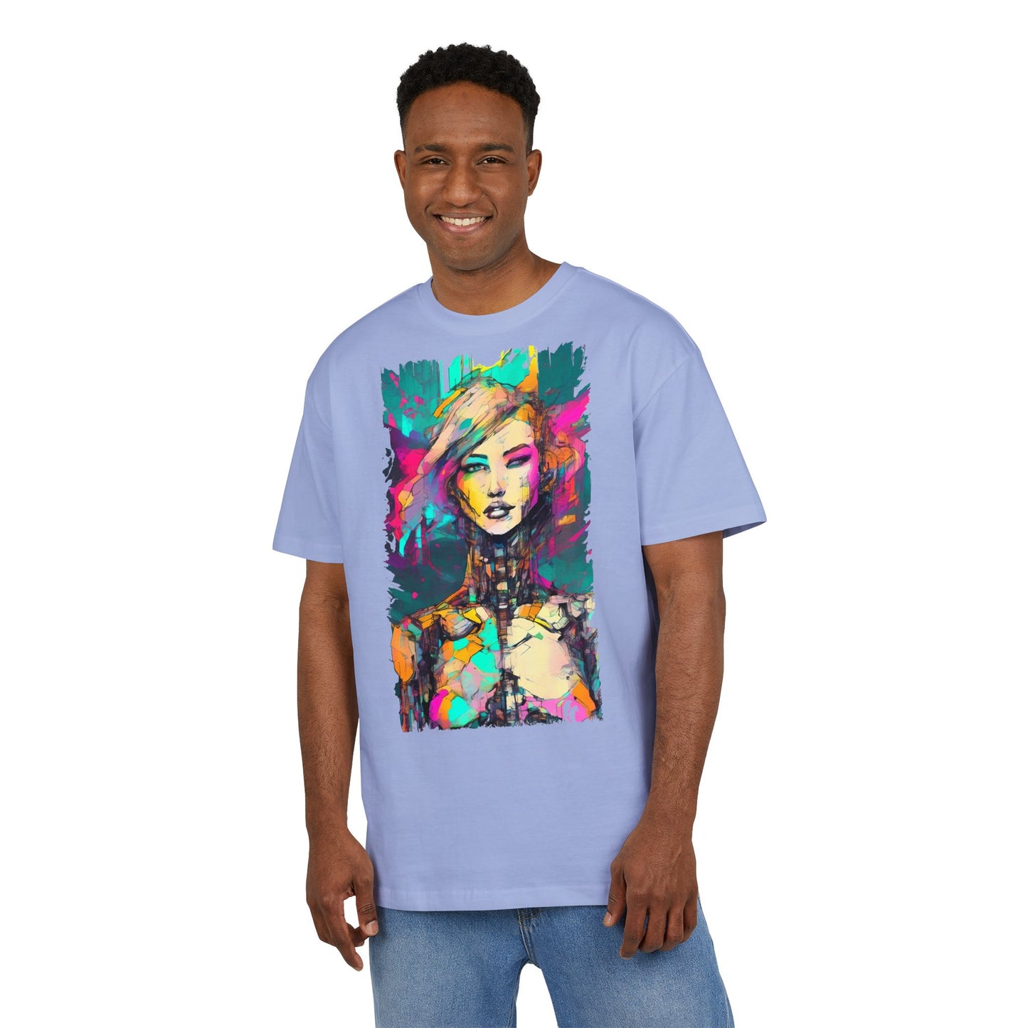 Vibrant Art Oversized Tee, Unisex Colorful T-Shirt, Graphic Arts Apparel, Casual Streetwear Gift, Unique Fashion Statement