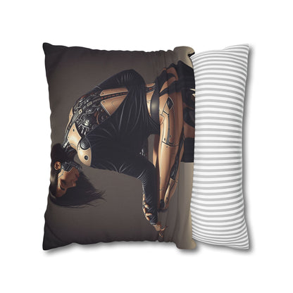 Futuristic Robot Art Pillowcase, Decorative Throw Pillow, Modern Home Decor, Gift for Tech Lovers, Cyberpunk Cushion Cover
