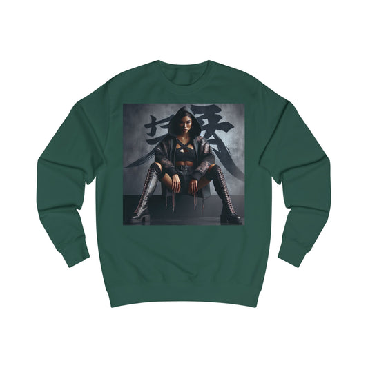 Edgy Graphic Unisex Sweatshirt, Urban Streetwear, Trendy Apparel, Fashion Statement, Perfect Gift for Her