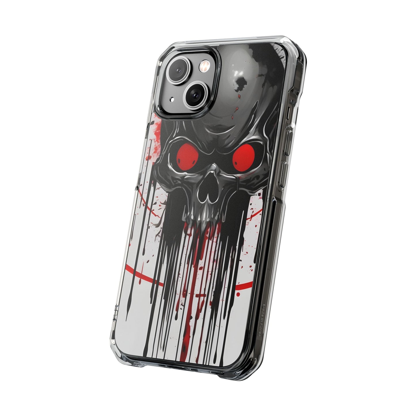 Edgy Skull Design Phone Case, Unique Protective Case, Magnetic Impact Case, Halloween Gift, Skull Lover Accessory