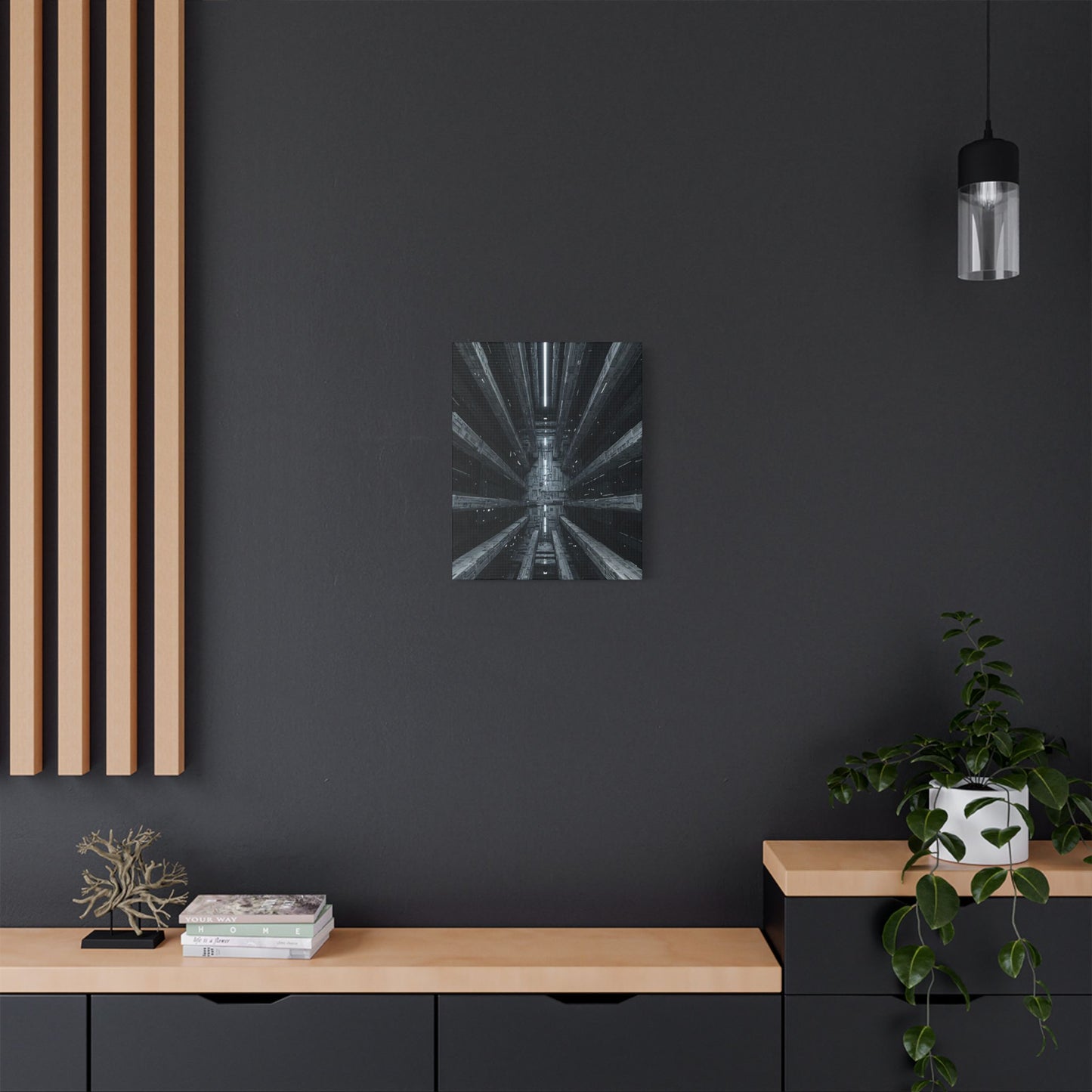Futuristic Stretched Canvas Art, Modern Wall Decor, Sci-Fi Artwork, Perfect for Home or Office, Unique Gift Idea, Abstract Design