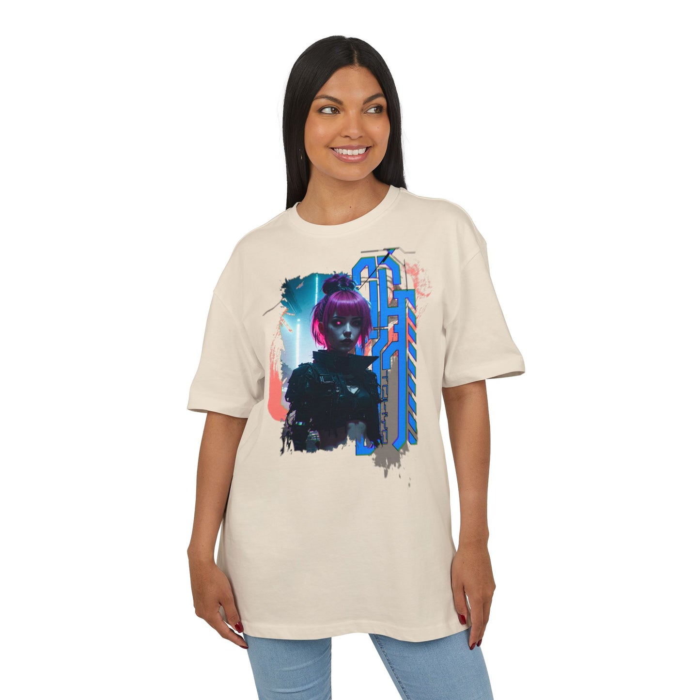Cyberpunk Aesthetic Unisex Heavy Tee, Streetwear Style Shirt for Teens, Graphic Tee for Gaming, Cozy Casual Wear, Gift for Sci-Fi Lovers