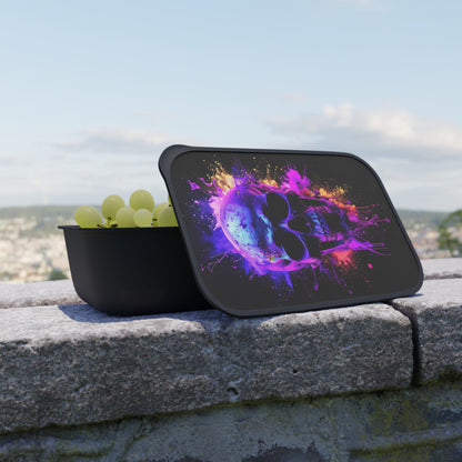 Vibrant Skull Bento Box with Utensils, Cool Lunch Container, Funky Meal Prep, Unique Gift for Food Lovers, School Lunches, Halloween