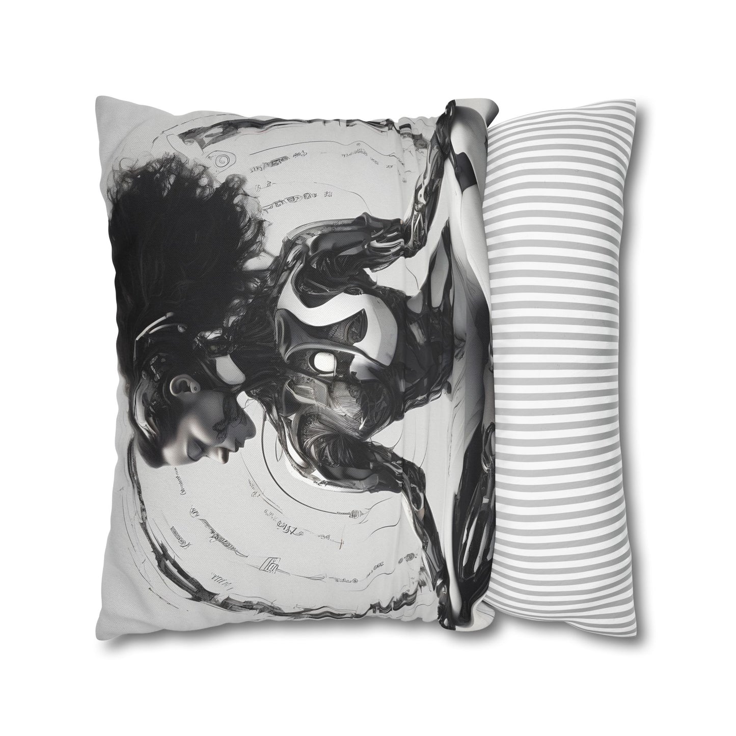 Square Pillowcase with Edgy Futuristic Design