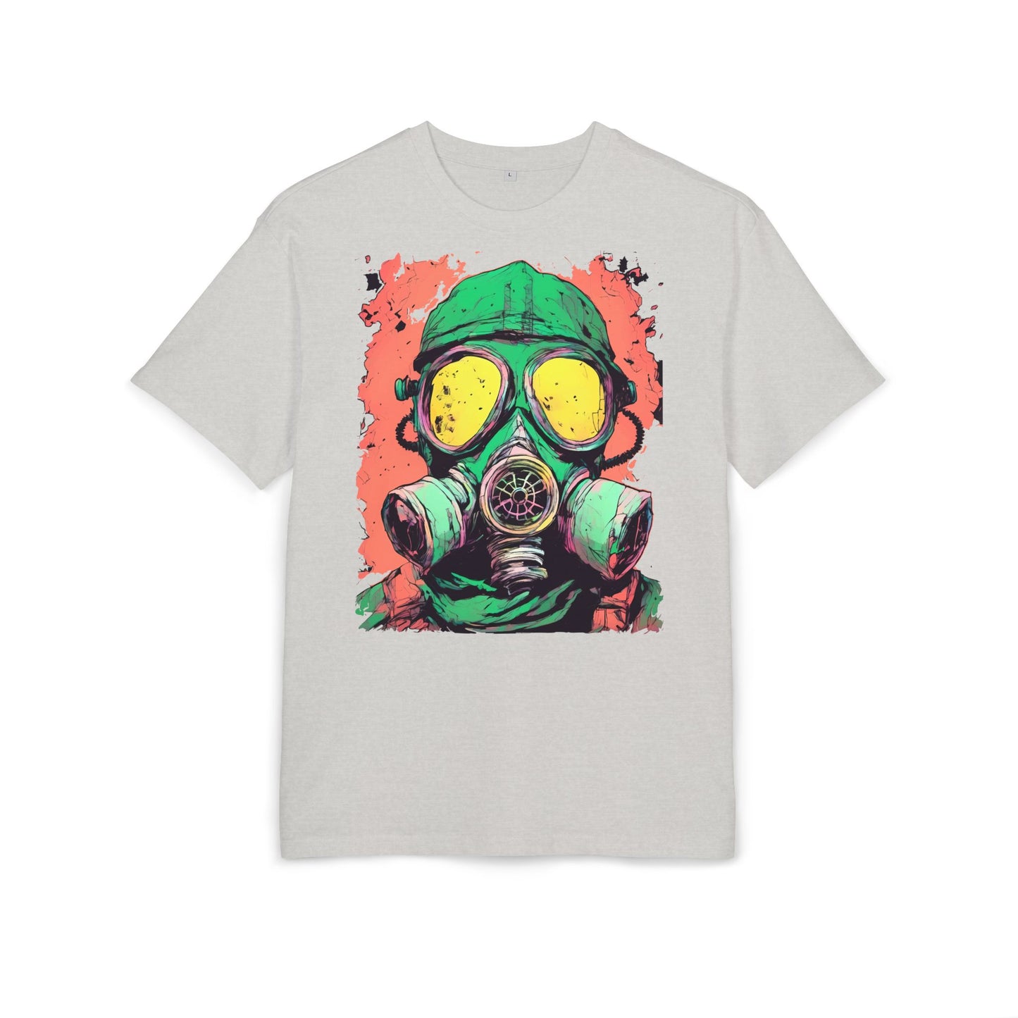 Retro Gas Mask Unisex Heavy Oversize Tee, Streetwear T-Shirt, Unique Graphic Tee, Festival Fashion, Cool Casual Wear