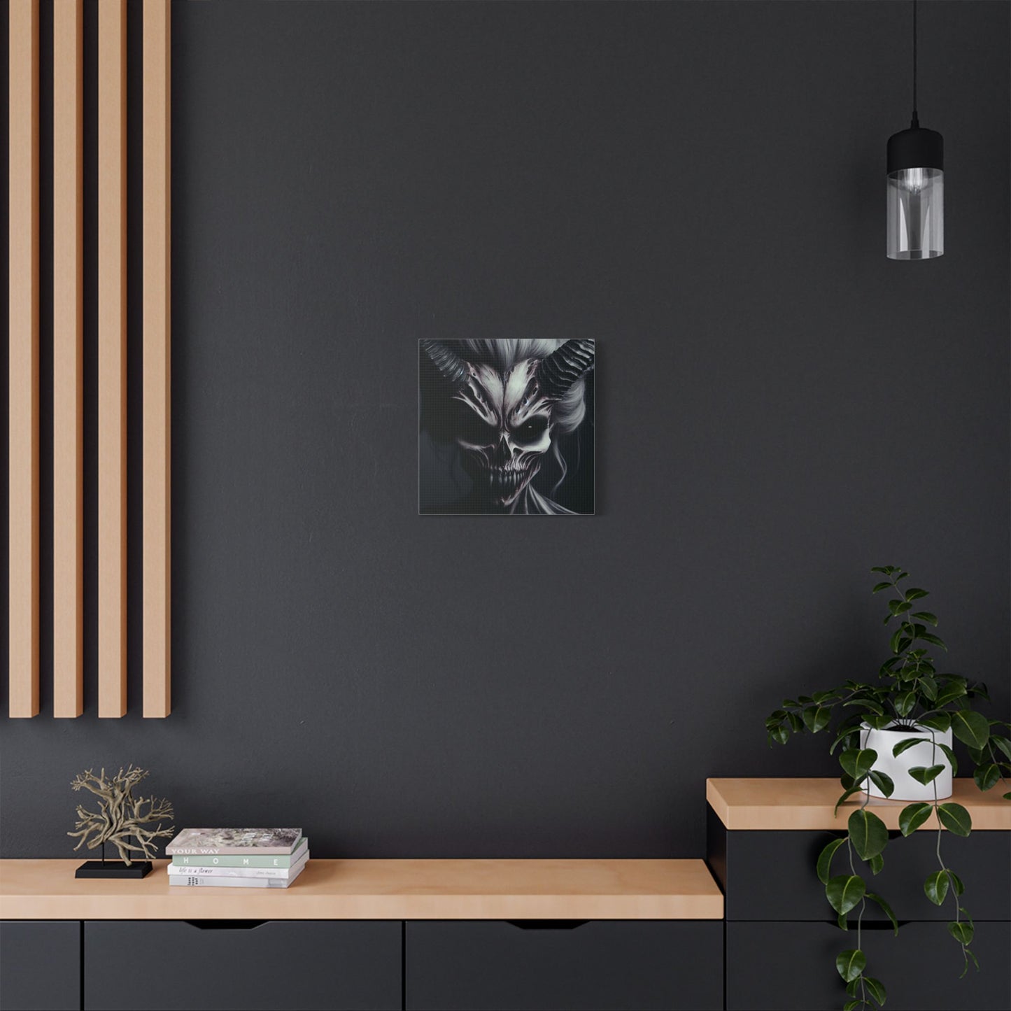 Gothic Wall Art, Demon Canvas, Creepy Decor, Dark Aesthetic Artwork, Spooky Home Decor, Halloween Art