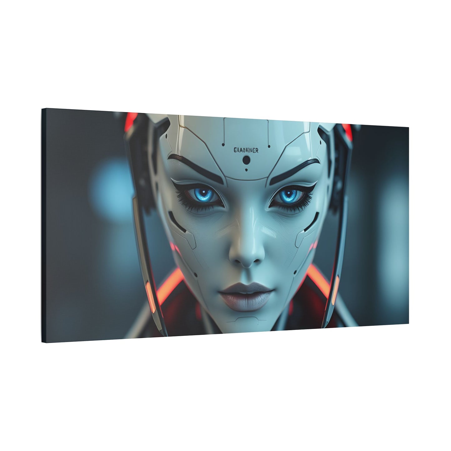 Futuristic Canvas Art Print, Digital Wall Decor, Modern Home Art, Unique Gift for Tech Lovers, Robotic Aesthetic