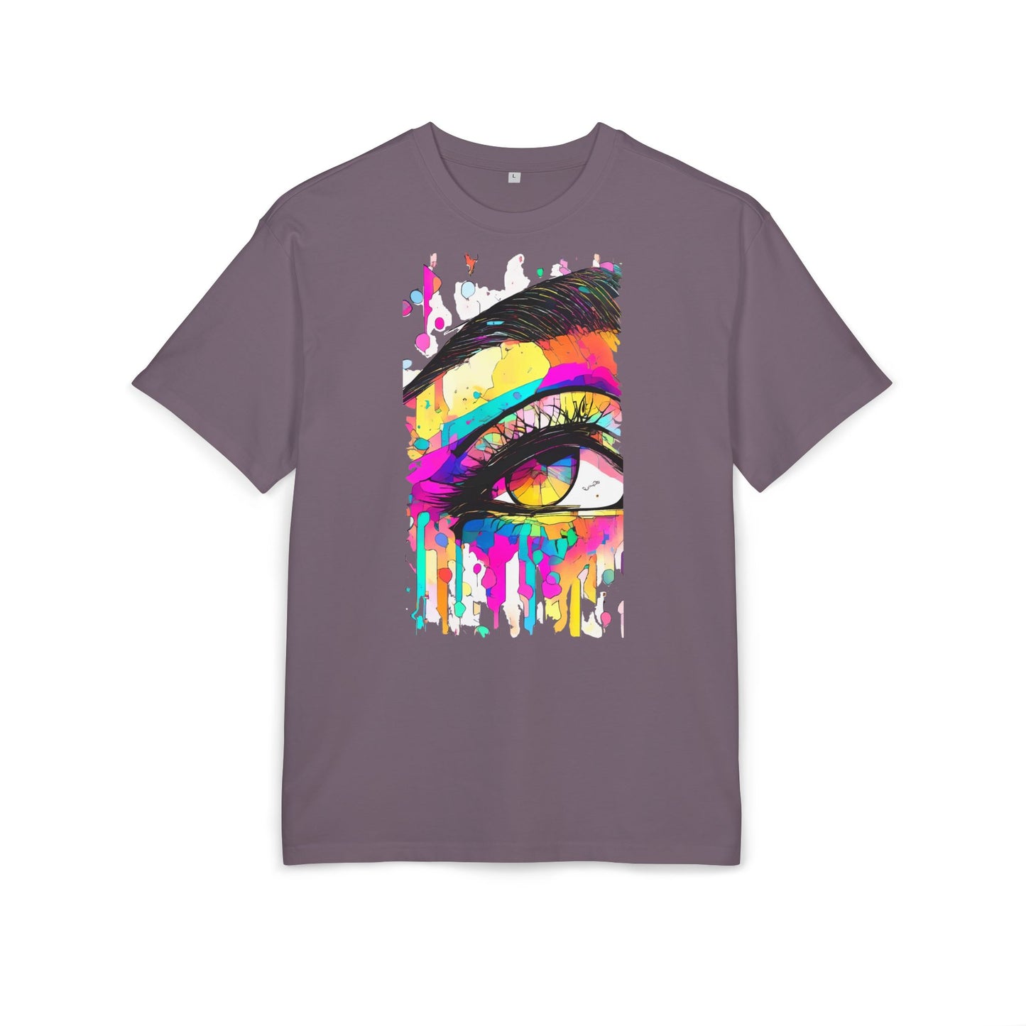 Vibrant Eye Art Oversized Tee, Unisex Heavy Tee for Creative Souls, Art Lovers Gift, Colorful Graphic Shirt, Festival Attire