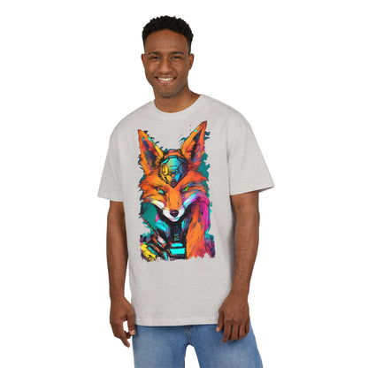 Vibrant Fox Graphic Oversized Tee, Unisex Streetwear Shirt, Unique Gift for Animal Lovers, Casual Wear, Colorful Art Tee