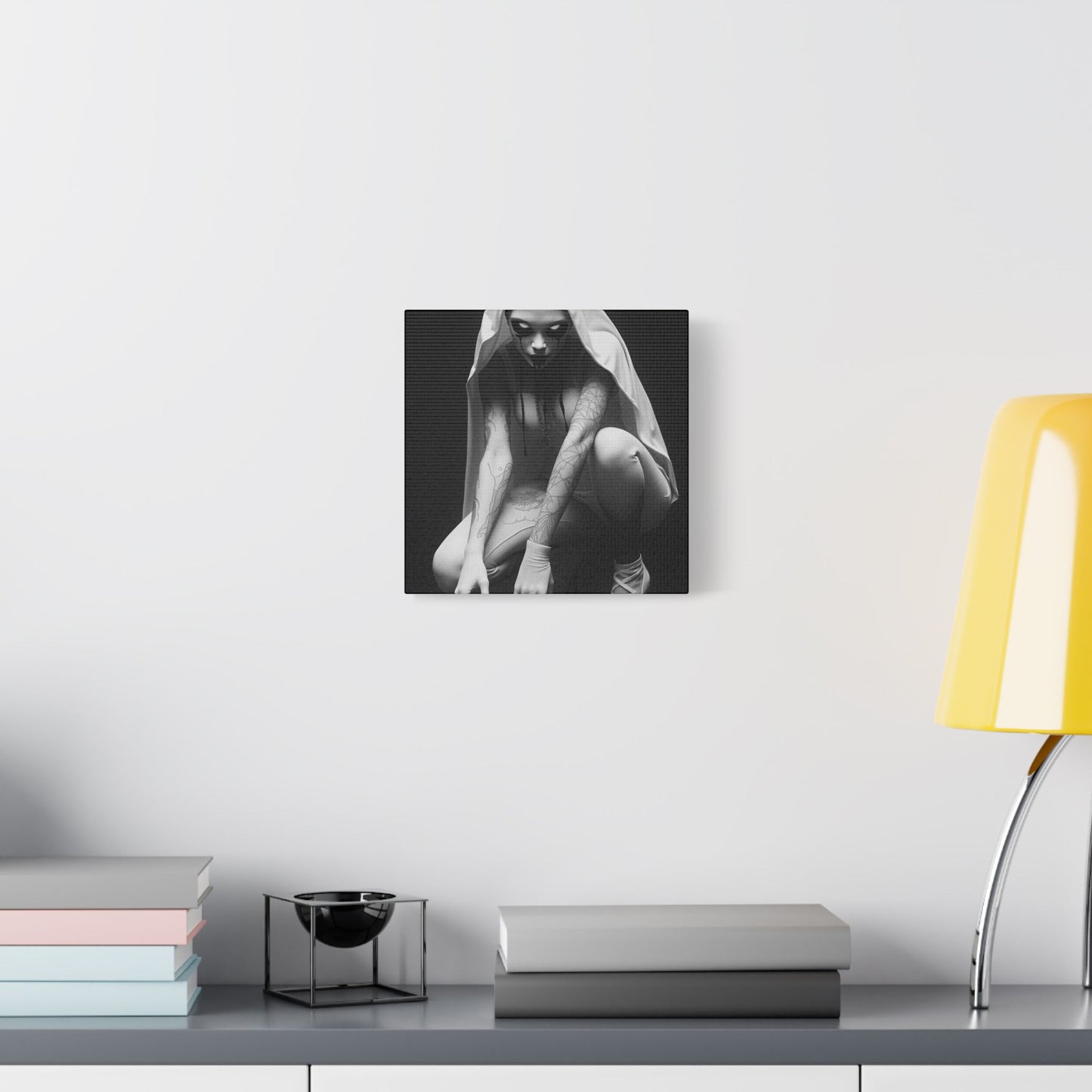 Gothic Art Print, Horror Decor, Canvas Wall Art, Home Aesthetic, Unique Gift, Modern Black and White Art