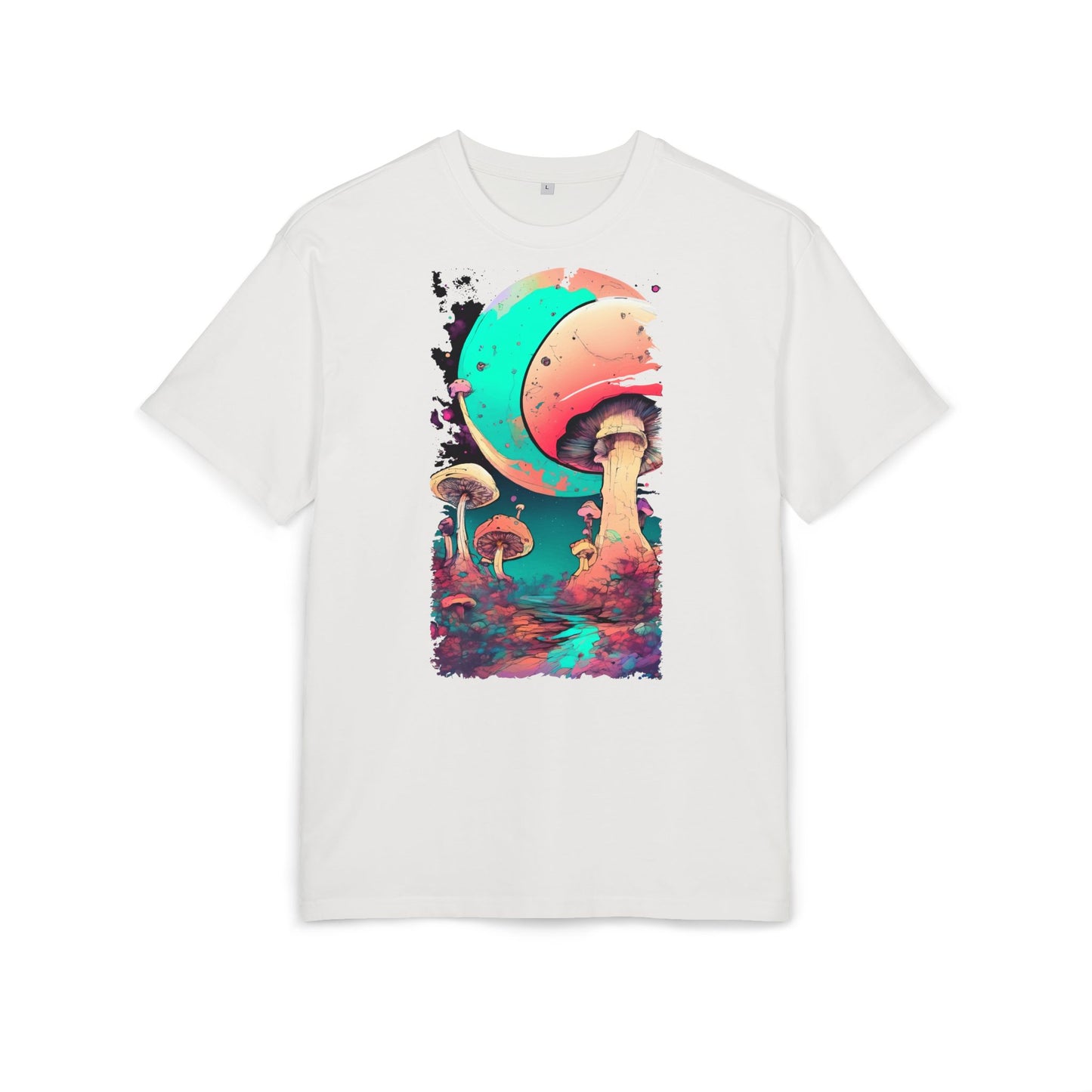 Cosmic Mushroom Graphic Tee, Unisex Oversized Shirt, Boho Vibe Top, Festival Wear, Unique Gift for Nature Lovers, Relaxed Fit Shirt