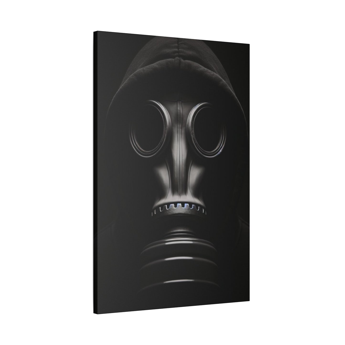 Stylish Gas Mask Art Canvas, Dark Aesthetic Wall Decor, Unique Gift for Art Lovers, Modern Home Accent, Gothic Room Art