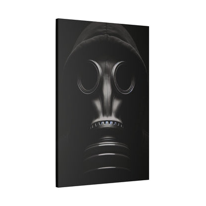 Stylish Gas Mask Art Canvas, Dark Aesthetic Wall Decor, Unique Gift for Art Lovers, Modern Home Accent, Gothic Room Art