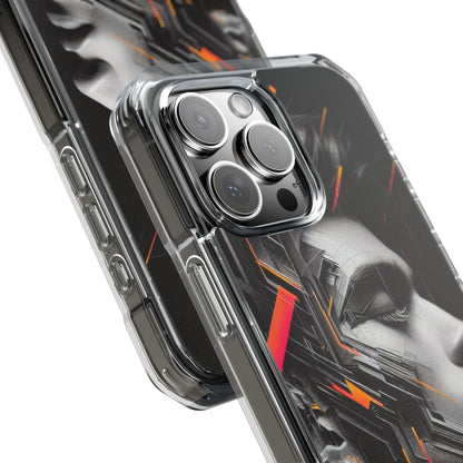 Magnetic Clear Impact Cases with Abstract Graphic, Stylish Phone Protection, Modern Gift for Tech Lovers, Unique Case