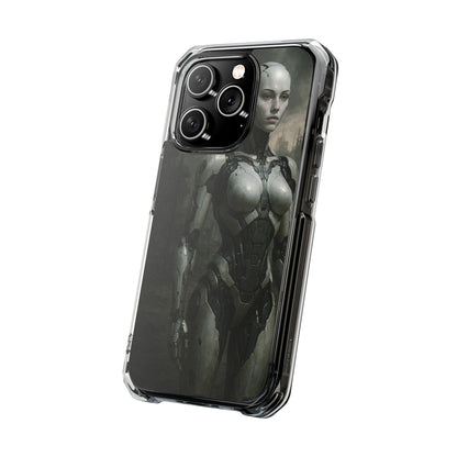 Futuristic Phone Case, Clear Impact Case with Sci-Fi Design, Smartphone Protection, Cyberpunk Aesthetic, Gift for Tech Lovers