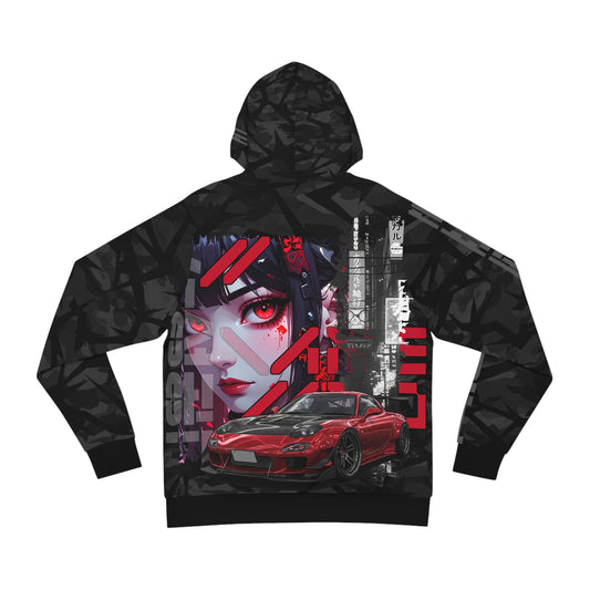 Urban Streetwear Hoodie, Trendy Graphic Sweatshirt, Edgy Cosplay Apparel, Anime-Inspired Fashion, Gift for Car Enthusiasts