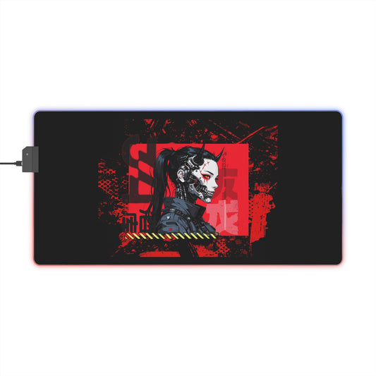 Hyped LED Gaming Mouse Pad, Cyberpunk Desk Decor, Gamer Gift, Gaming Setup Accessory, RGB Mousepad, Unique Gaming Gear