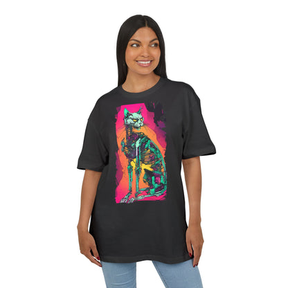 Vibrant Cat Art Tee, Unisex Oversized T-Shirt, Colorful Pet Lover Gift, Unique Graphic Shirt, Casual Everyday Wear