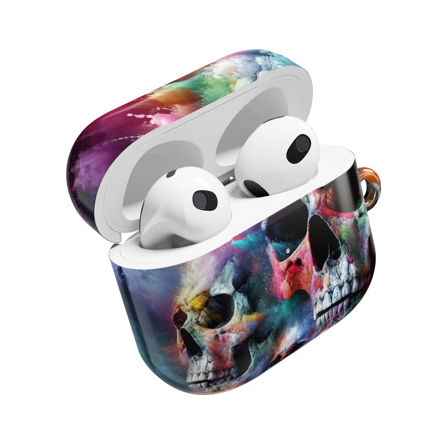 Colorful Skull AirPod Case, Unique Airpod Cover for Music Lovers, Trendy Skull Accessories, Gift for Teens, Halloween Tech Gear