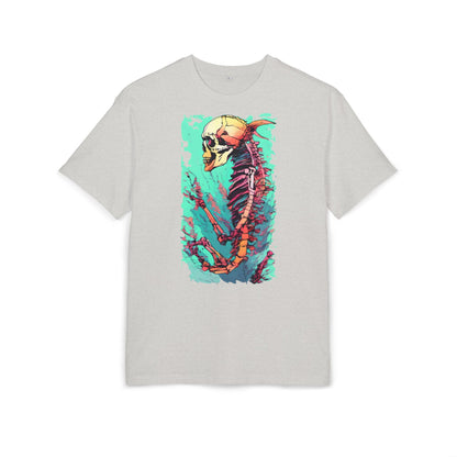 Colorful Skeleton Art Unisex Heavy Oversize Tee | Graphic Tee, Skeleton Shirt, Artsy Gift, Halloween Apparel, Trendy Streetwear
