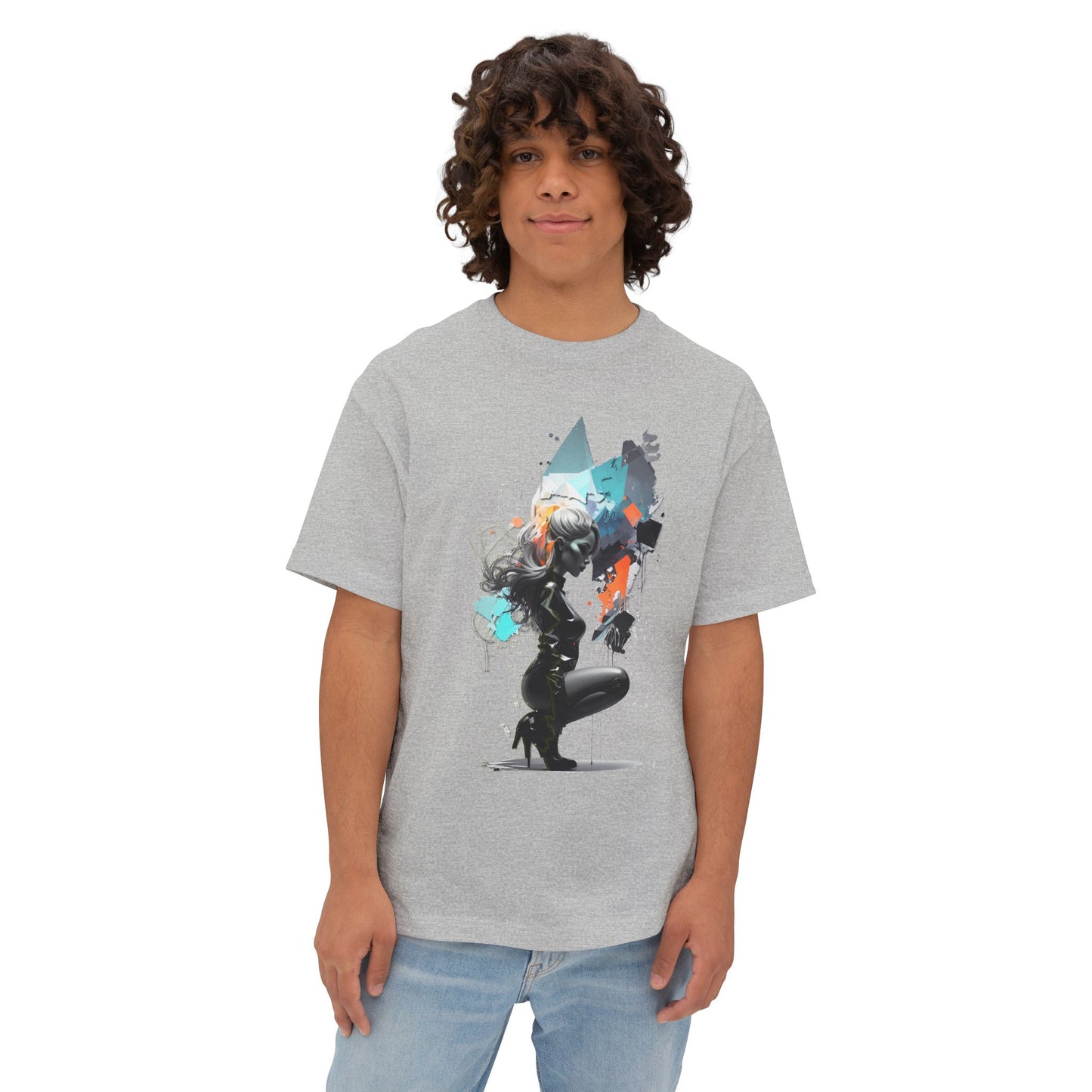 Artistic Unisex Oversized Boxy Tee - Trendy Graphic T-Shirt, Casual Wear, Gift for Art Lovers, Summer Outfit, Streetwear Style