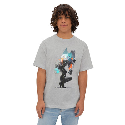 Artistic Unisex Oversized Boxy Tee - Trendy Graphic T-Shirt, Casual Wear, Gift for Art Lovers, Summer Outfit, Streetwear Style