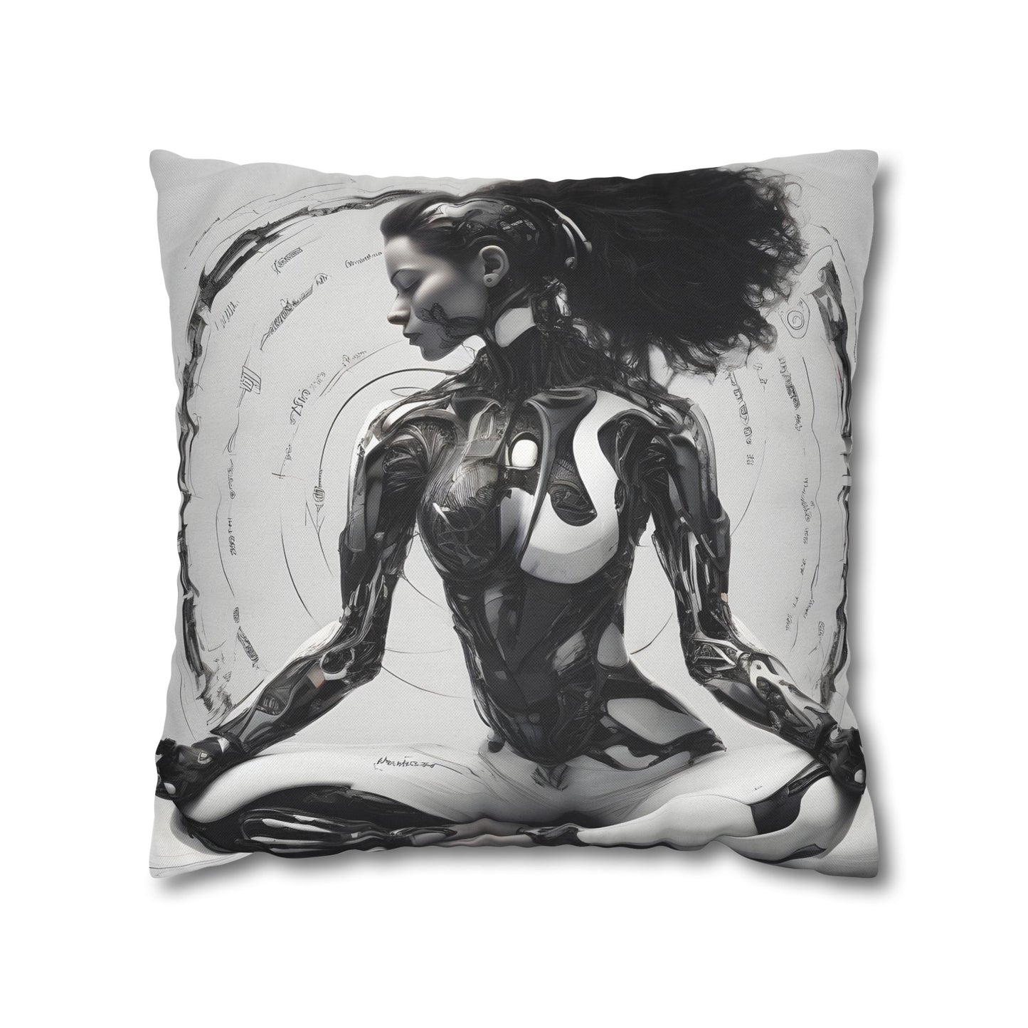 Square Pillowcase with Edgy Futuristic Design