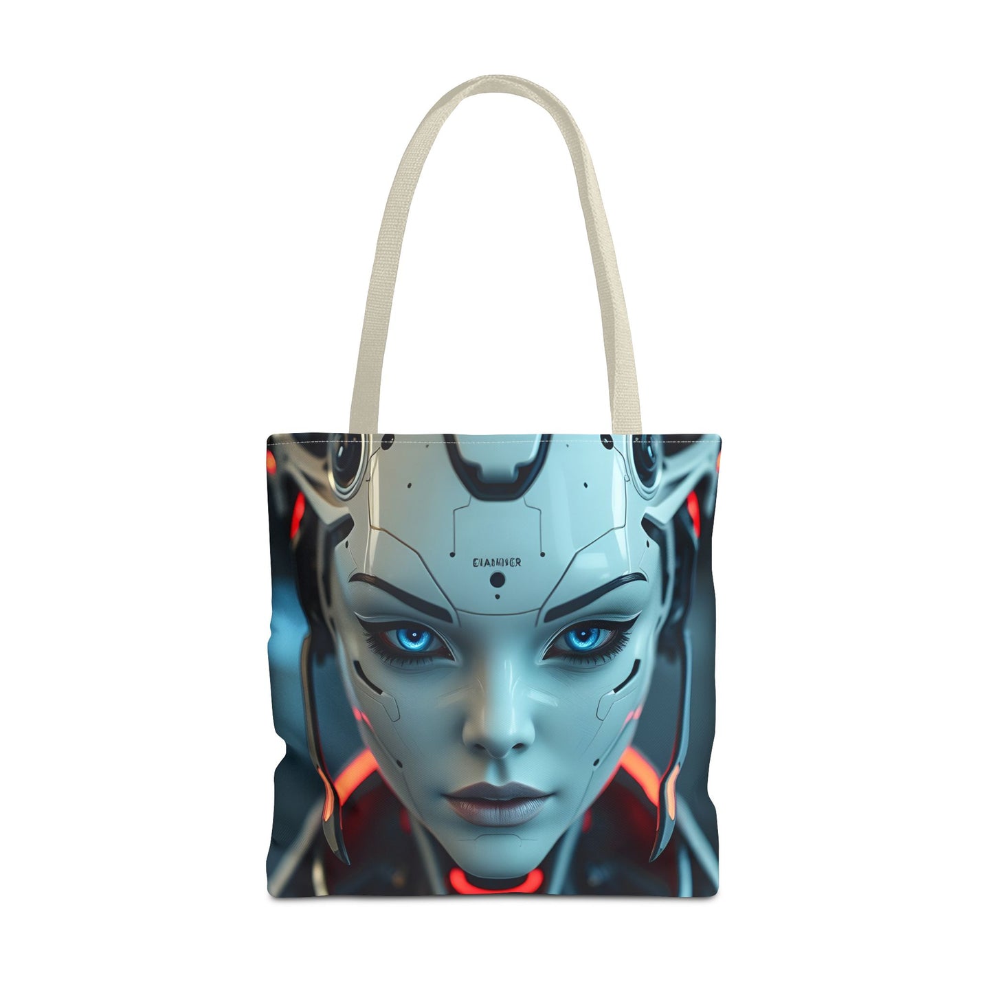 Futuristic Robot Tote Bag | Cyberpunk Style, Eco-Friendly Carryall, Gift for Tech Lovers, Computer Bag, Fashion Statement