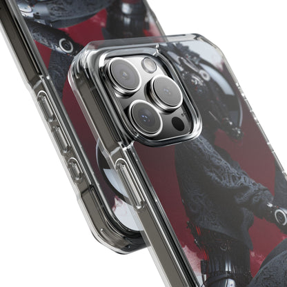 Cyber Design Magnetic Phone Case, Clear Mobile Cover, Gothic Style, Halloween Gift, Celestial Protection Accessory