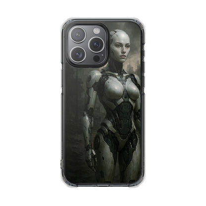 Futuristic Phone Case, Clear Impact Case with Sci-Fi Design, Smartphone Protection, Cyberpunk Aesthetic, Gift for Tech Lovers