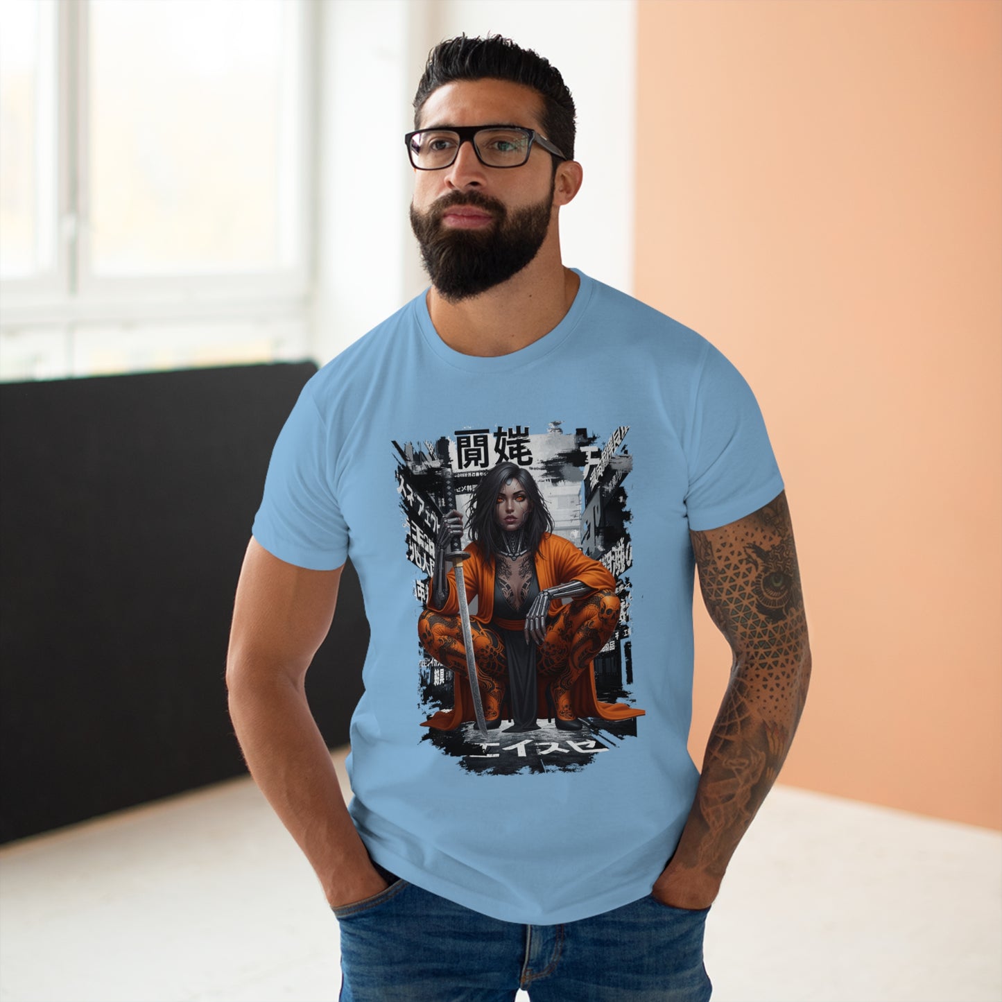 Urban Samurai Unisex T-shirt, Graphic Tee for Anime Fans, Streetwear Fashion, Unique Gift for Birthdays, Casual Wear